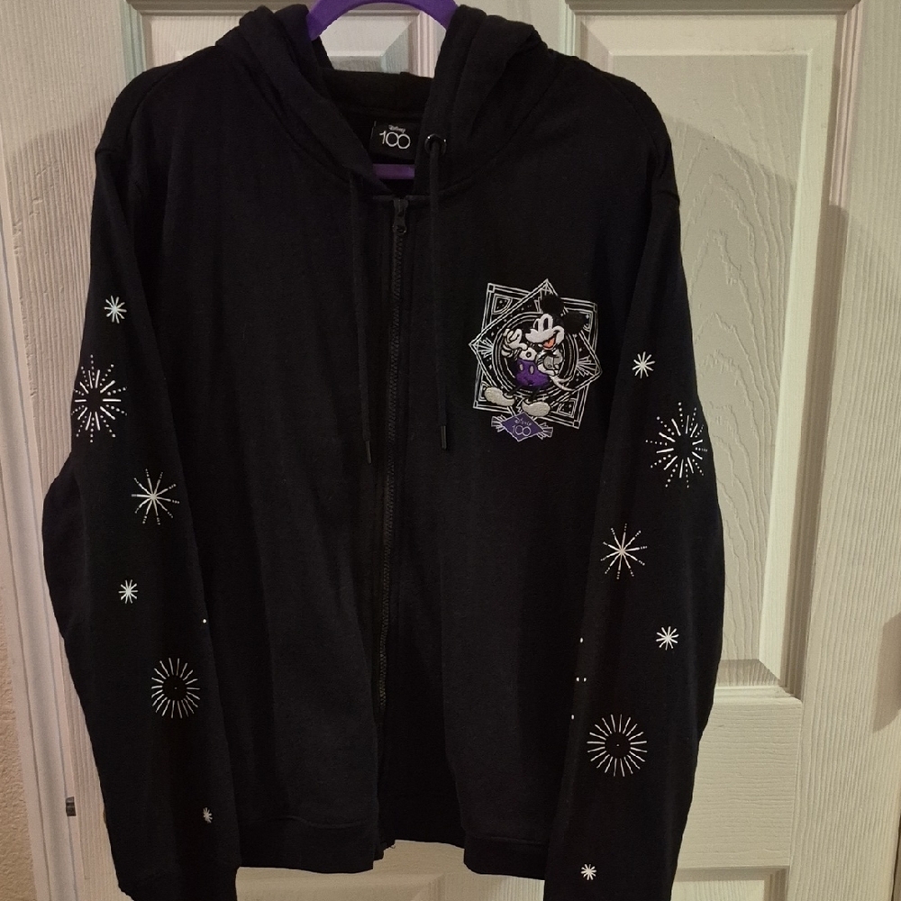 Disney Black Hoodie with Purple and White Accents